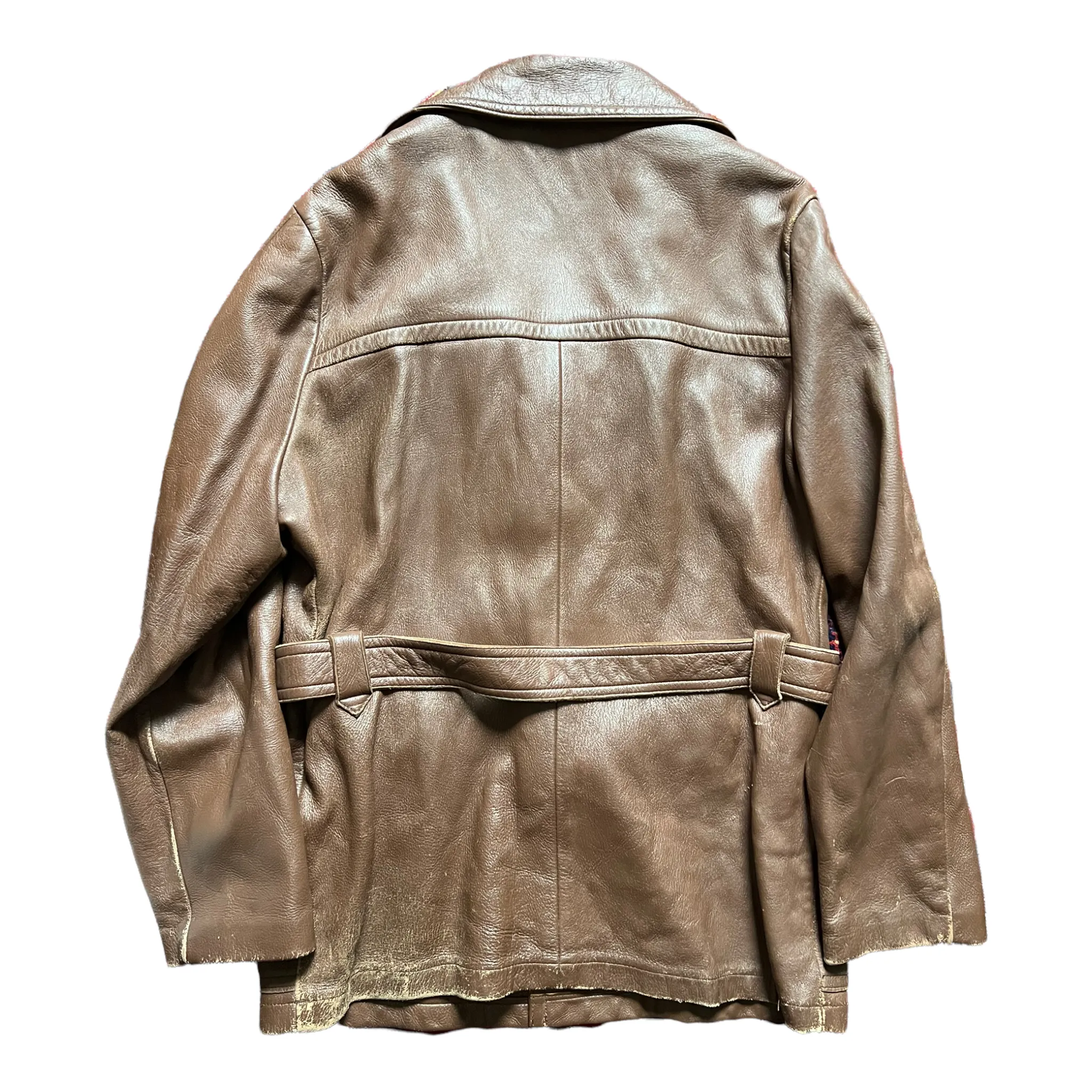 1970s Leather Trench Coat Size 46