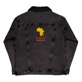 AFRICA - MOTHER OF CIVILIZATION Unisex Denim Sherpa Jacket
