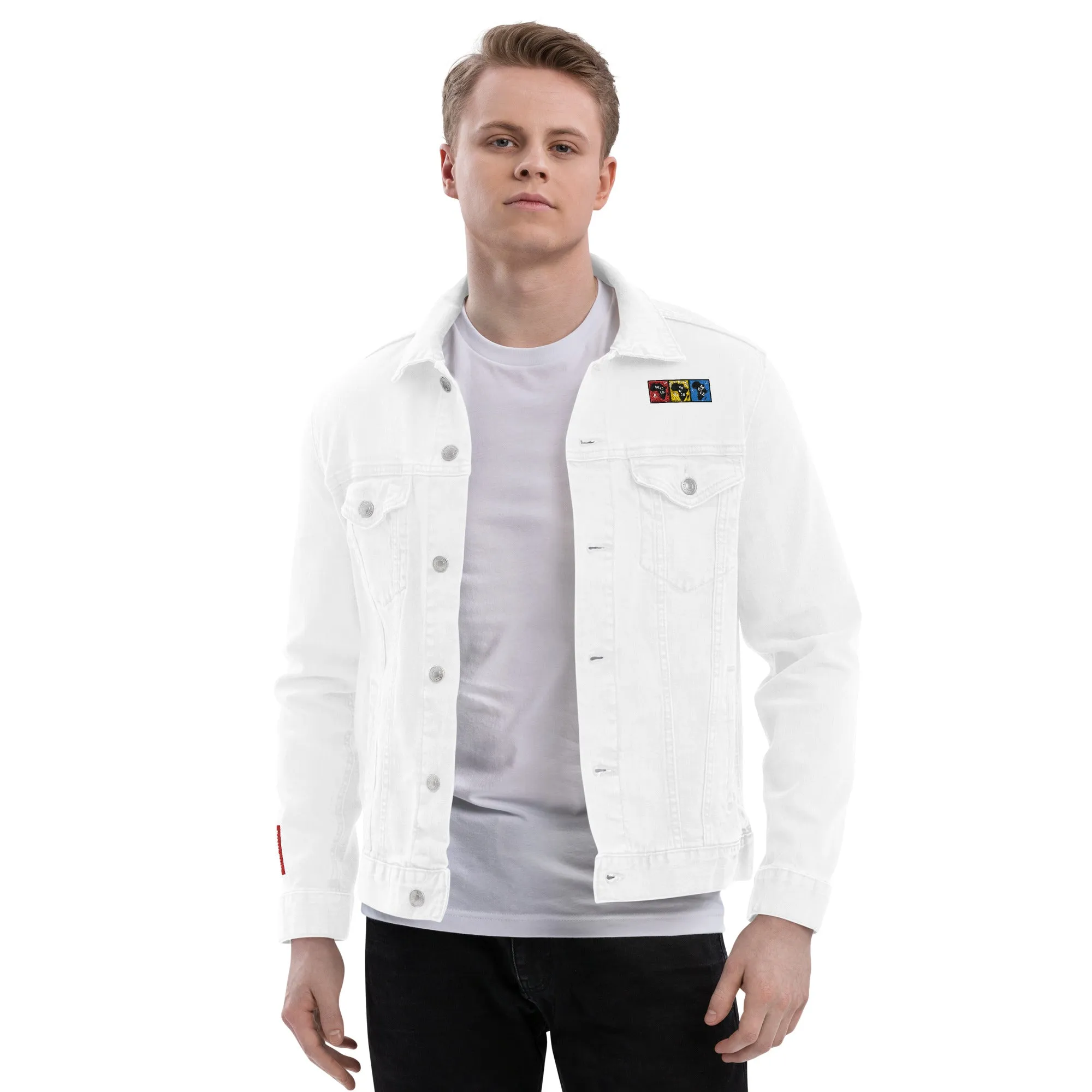 AFRICA PRIMARY Unisex Denim Jacket (White)