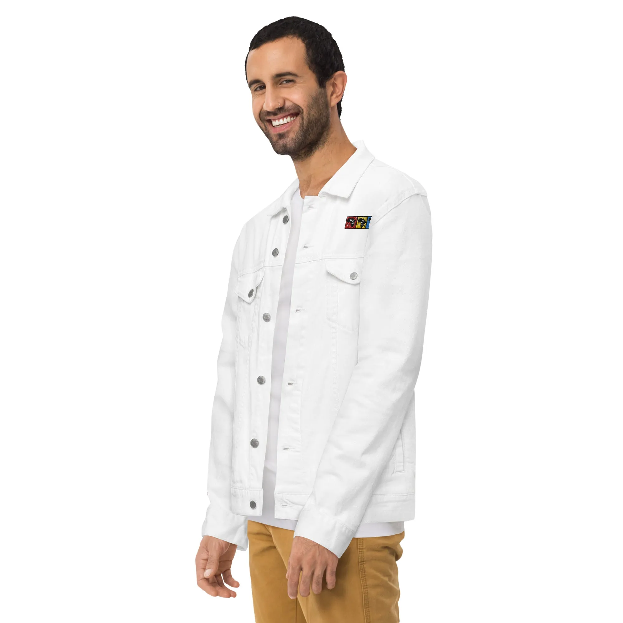 AFRICA PRIMARY Unisex Denim Jacket (White)