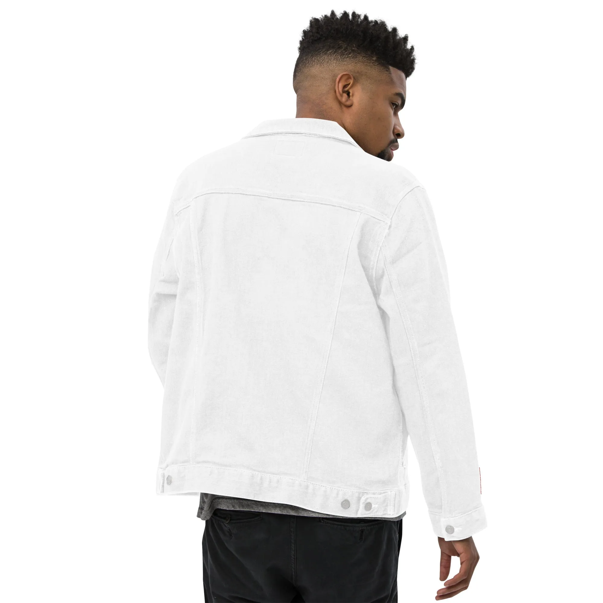 AFRICA PRIMARY Unisex Denim Jacket (White)