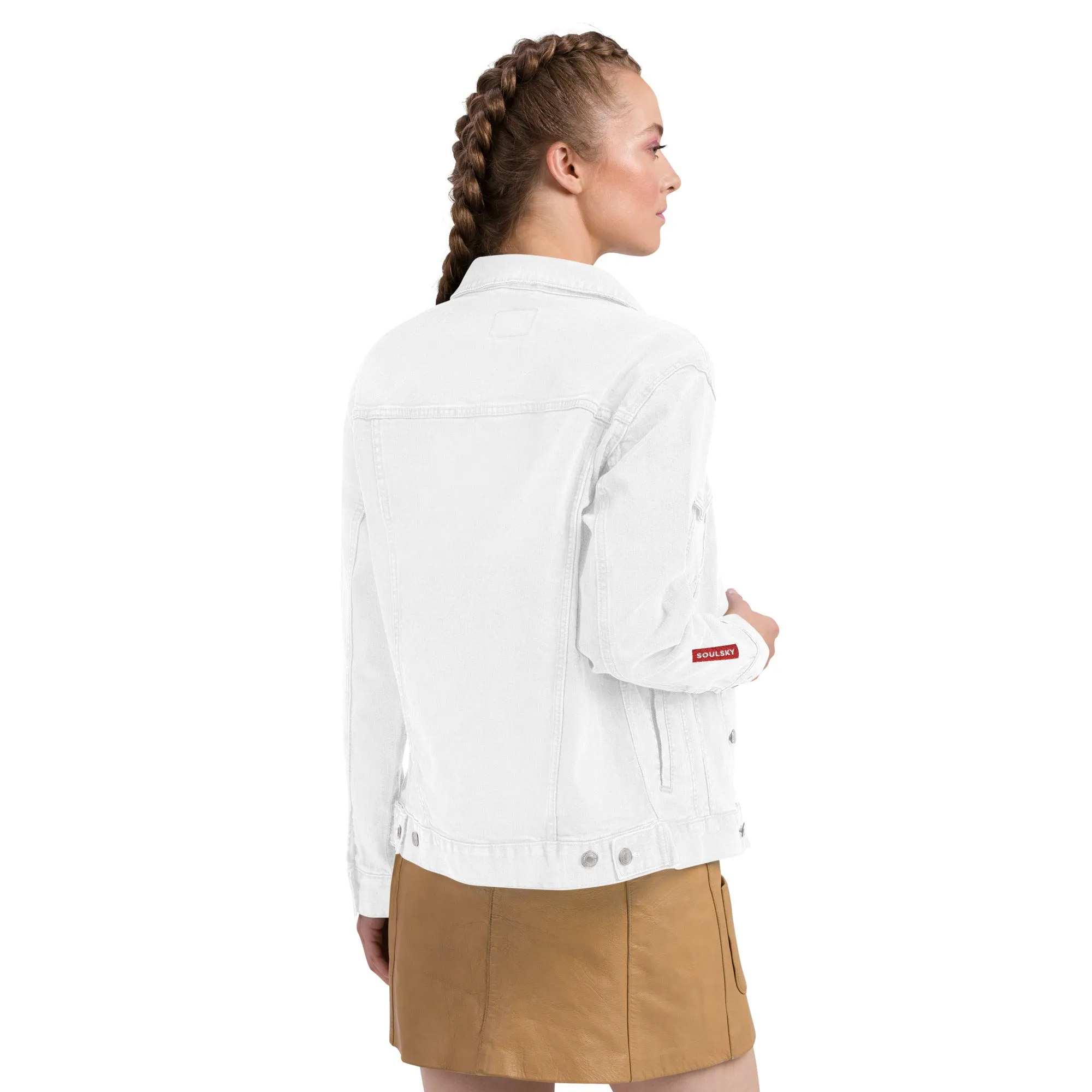 AFRICA PRIMARY Unisex Denim Jacket (White)