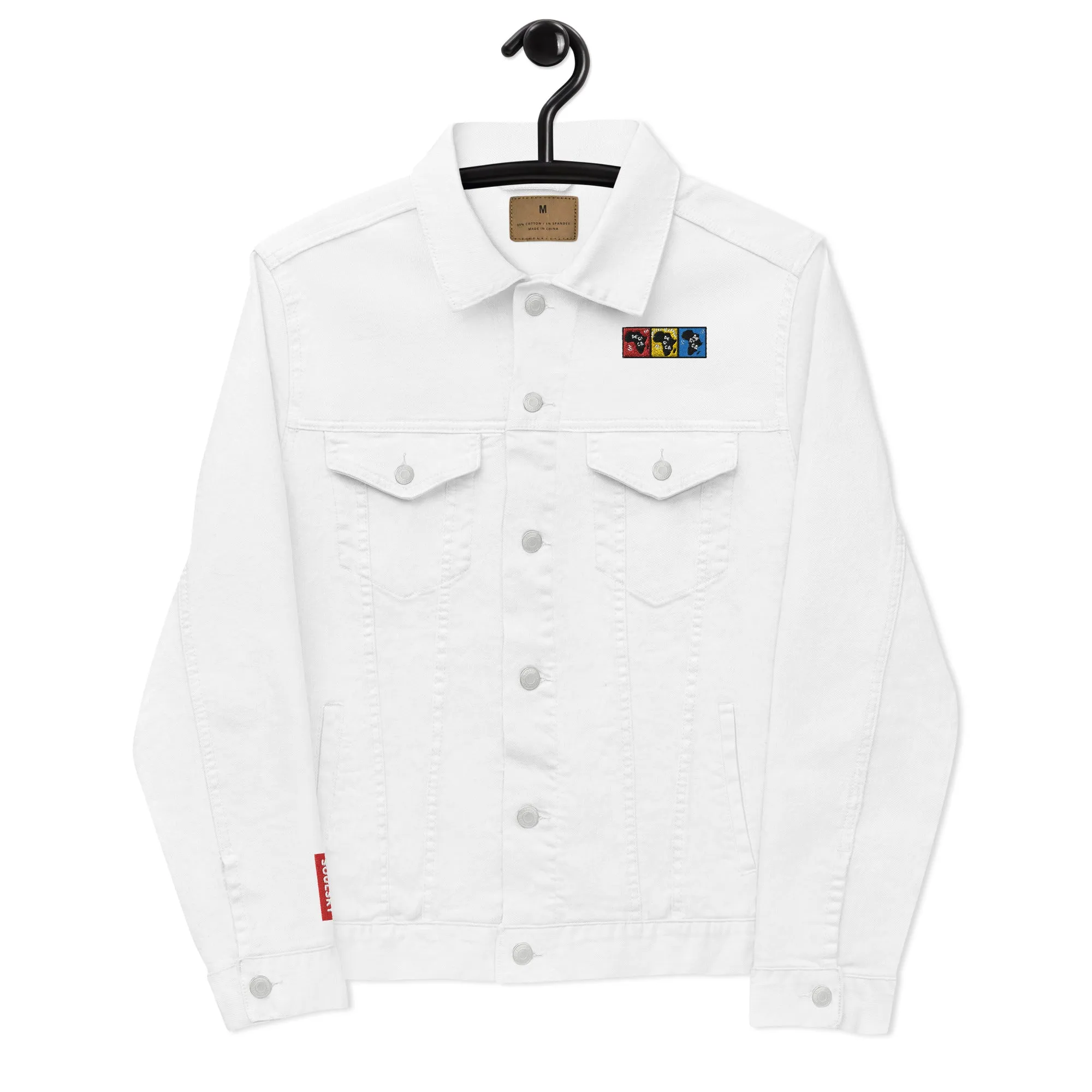 AFRICA PRIMARY Unisex Denim Jacket (White)