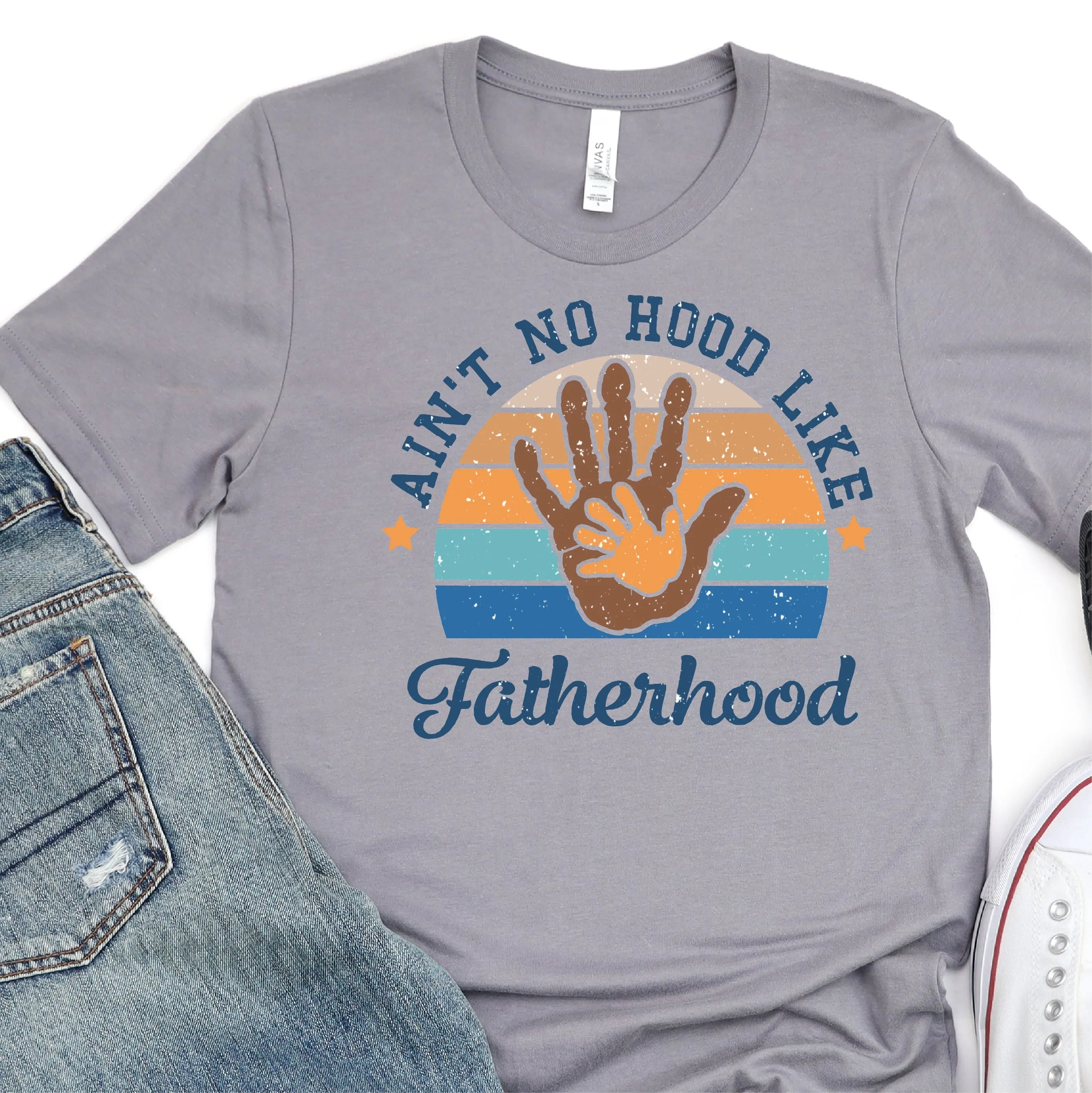 Ain't No Hood Like Fatherhood - Father's Day Graphic T-Shirt -  T-shirt T-Shirt For Dad