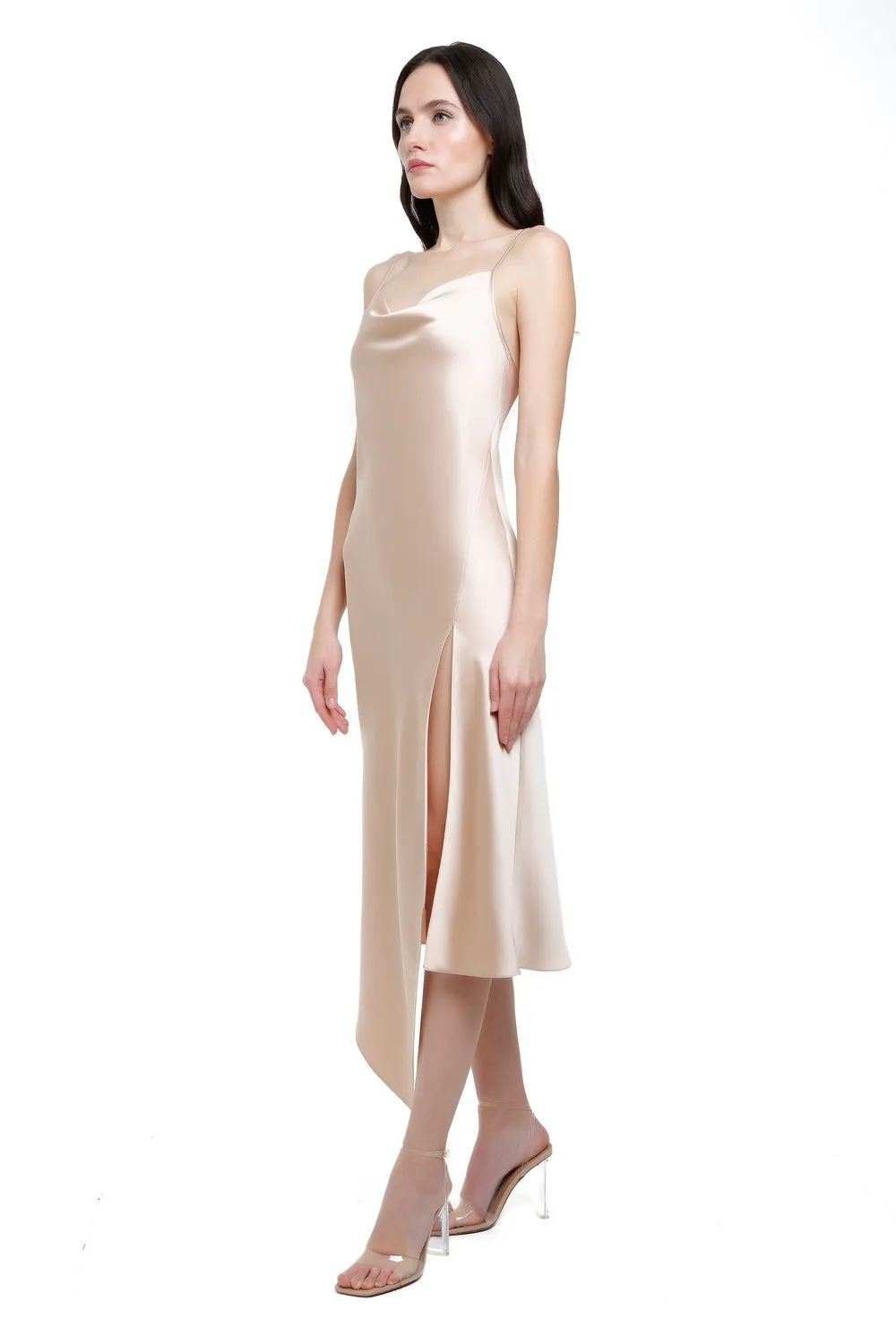 Alice Drapey Asymmetrical Midi Dress