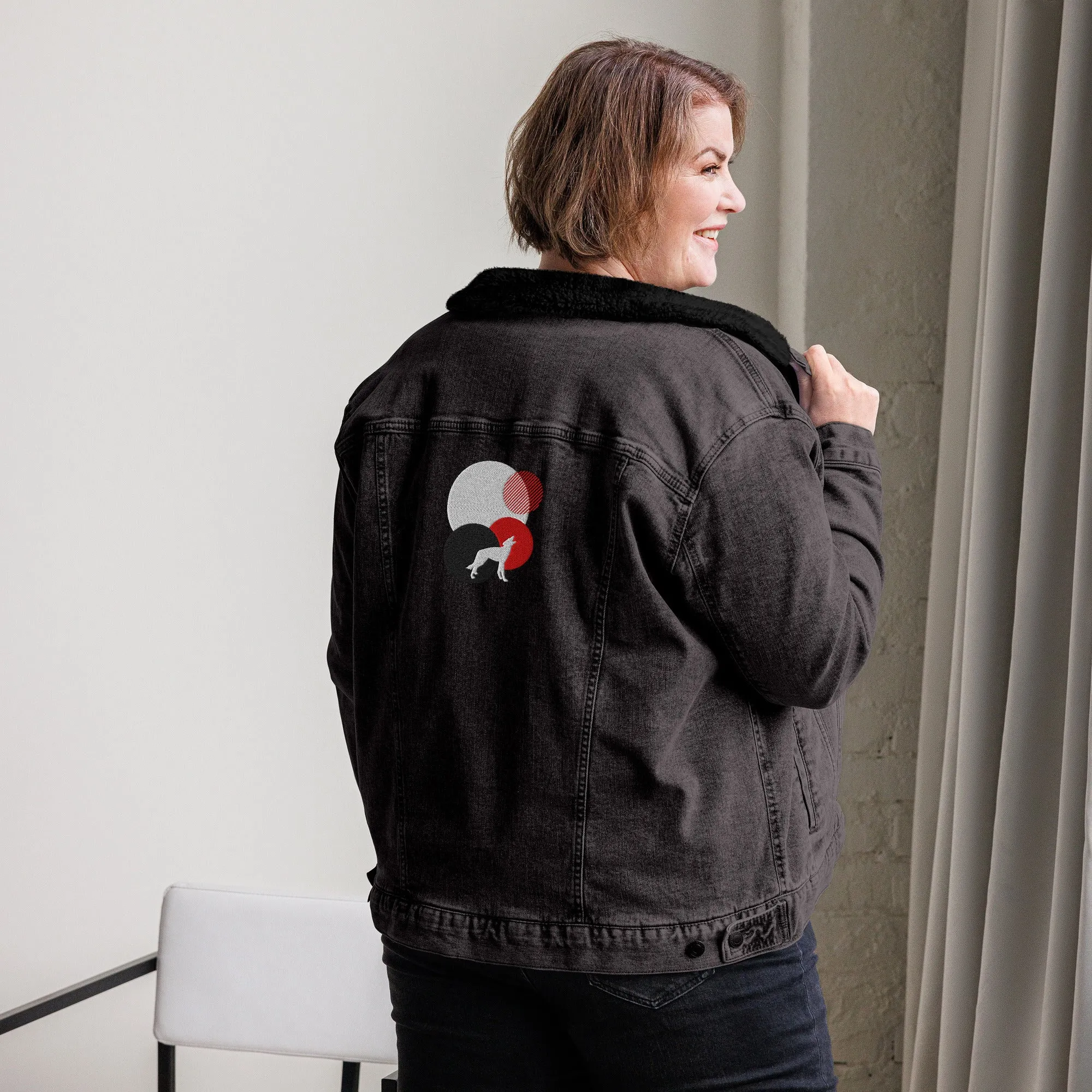 ALWAYS LOOK UP Unisex Denim Sherpa Jacket