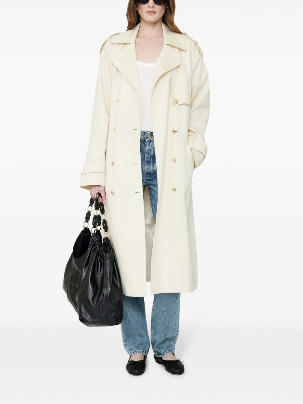 Anine Bing Layton Trench in Cream