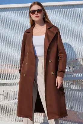 BGD Women Double-Breasted Trench Coat - Brown - Avondale