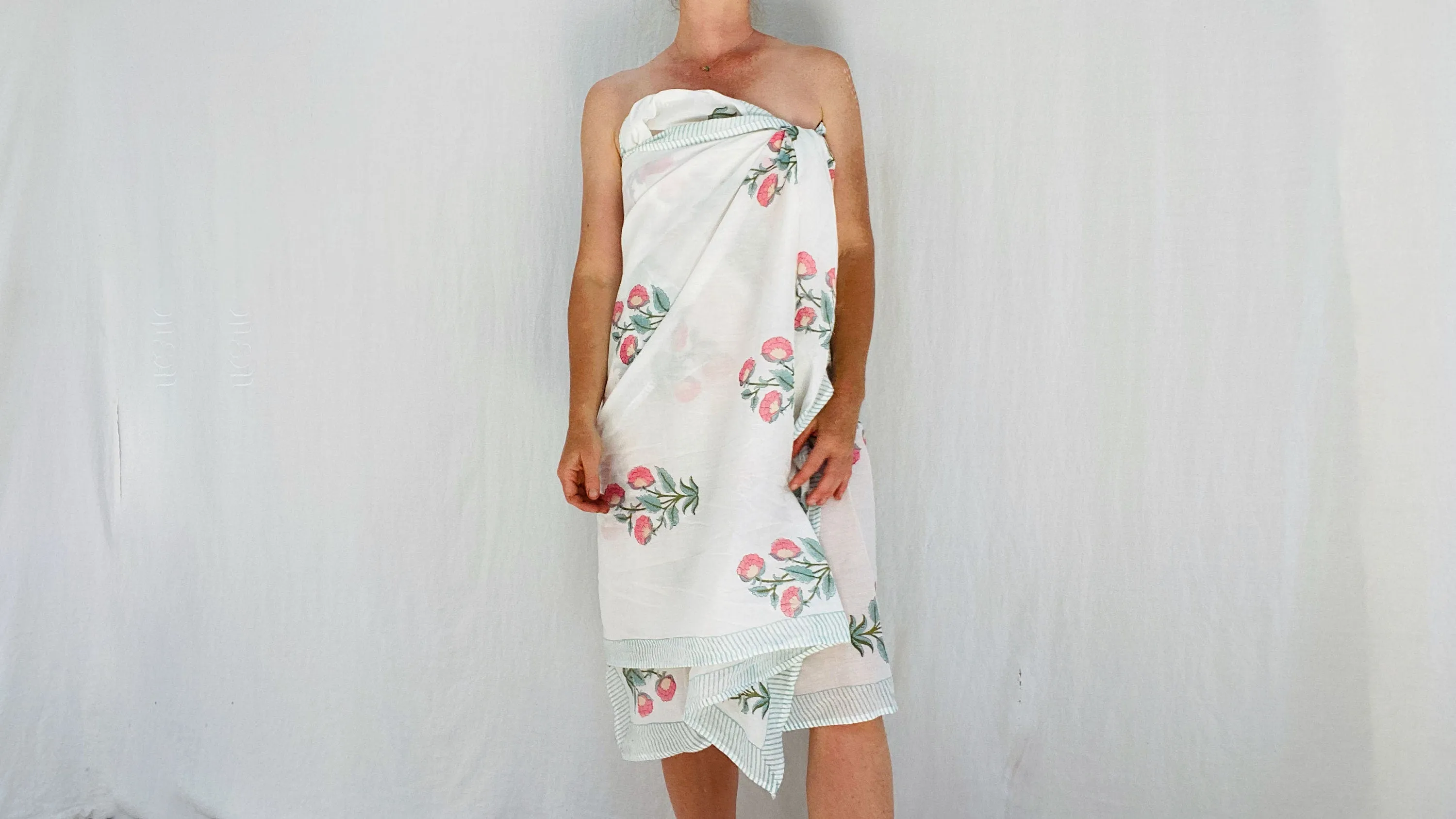 Block Print Sarong. Jaipur India. Cover-up. Cotton