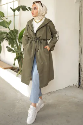 BNG Women Bright Arm Detailed Trench Coat Khaki - Clermont