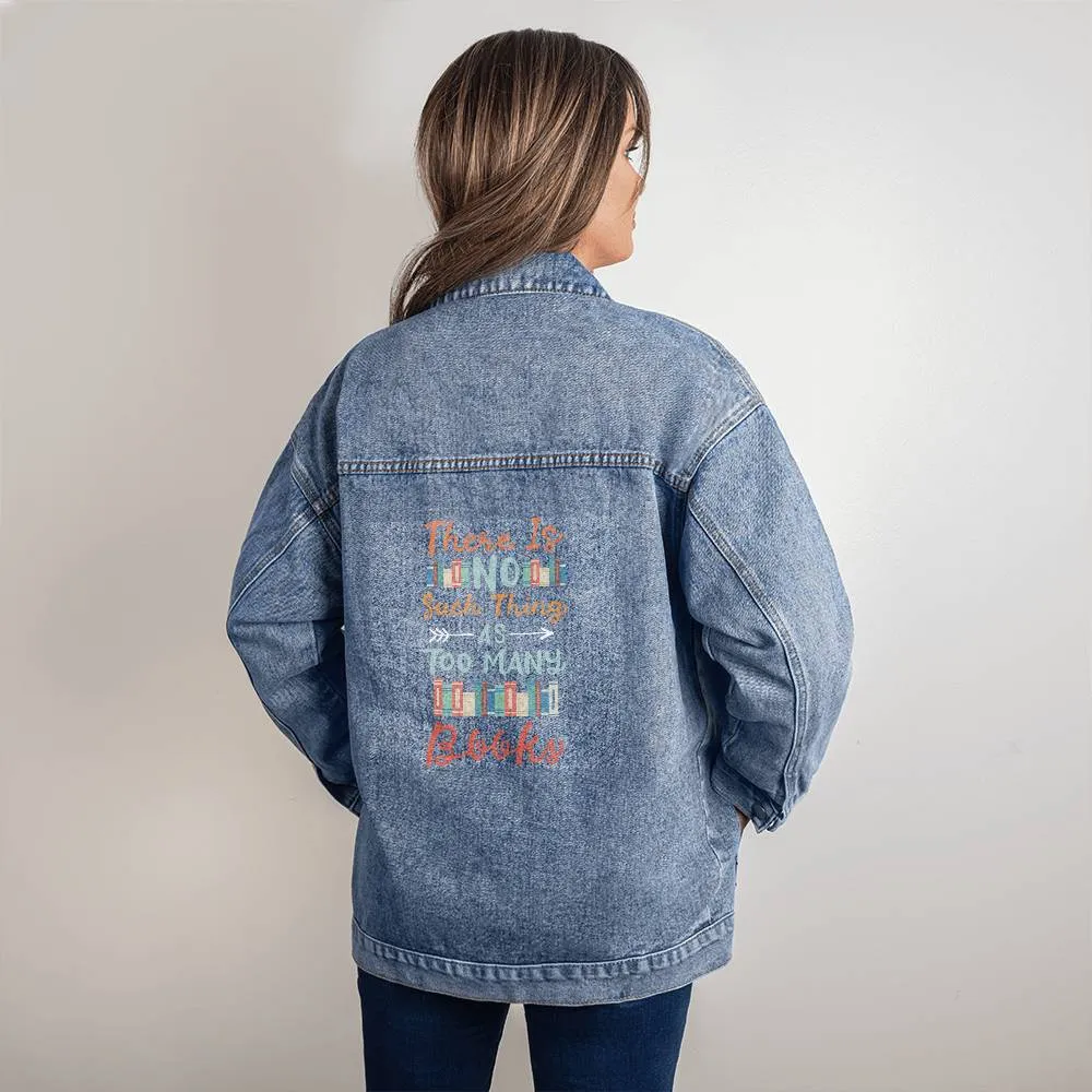 Book Lover Oversized Denim Jacket