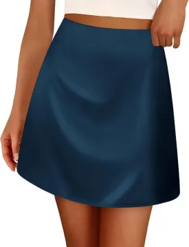 BTFBM Women Mini Skirts 2025 Trendy Summer Silk Satin Short Skirt High Waisted A-Line Club Party Going Out Skirts