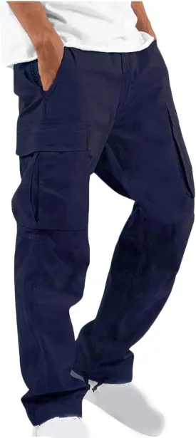 Cargo Pants for Men Stretch Casual Joggers Athletic Pants Cotton Loose Baggy Tactical Pants Straight Leg Sweatpants