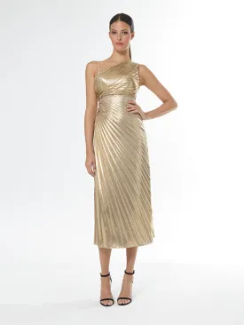 Carla ruiz  Gold asymmetric  dress