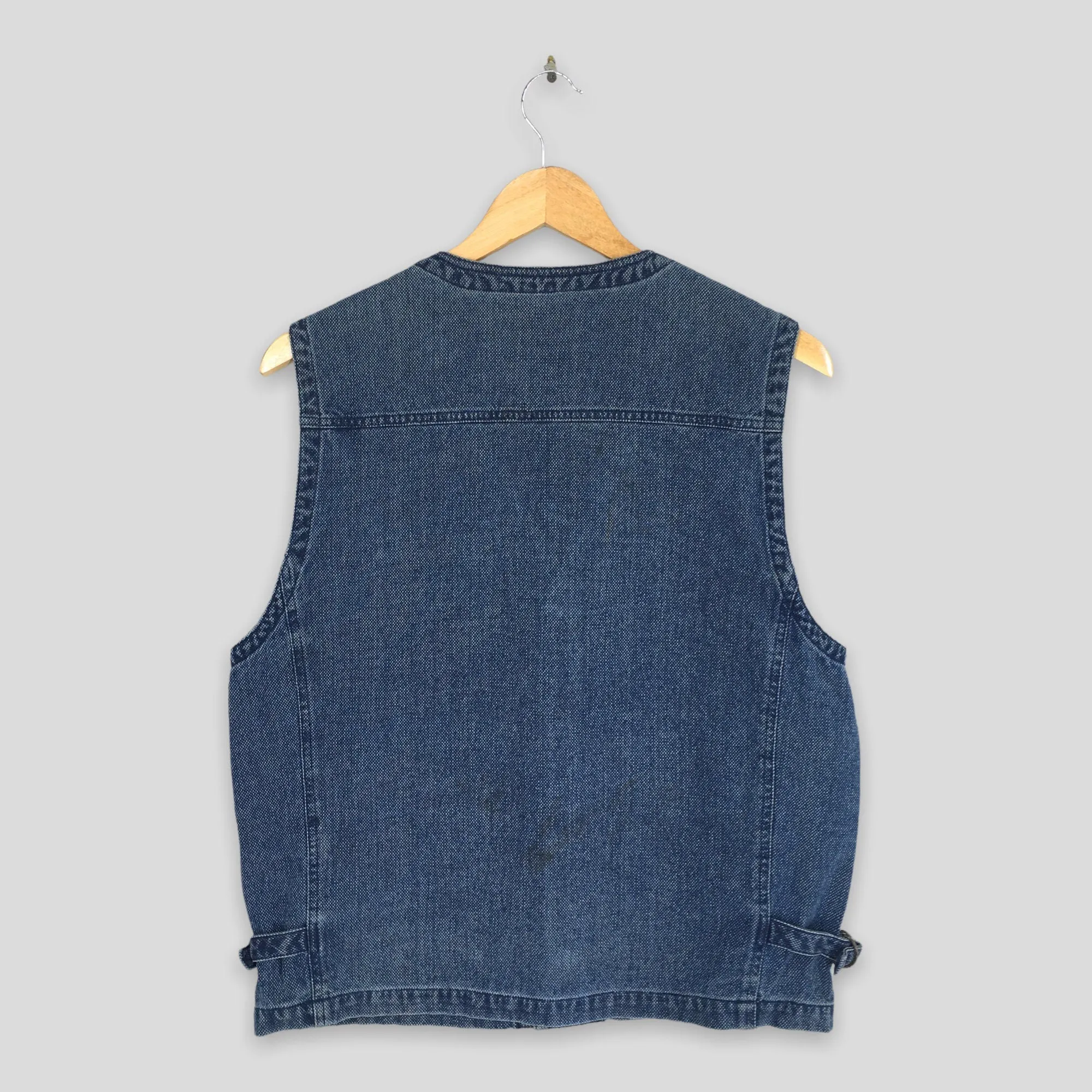 Carven Paris Jeans Indigo Blue Denim Vest Jacket Medium