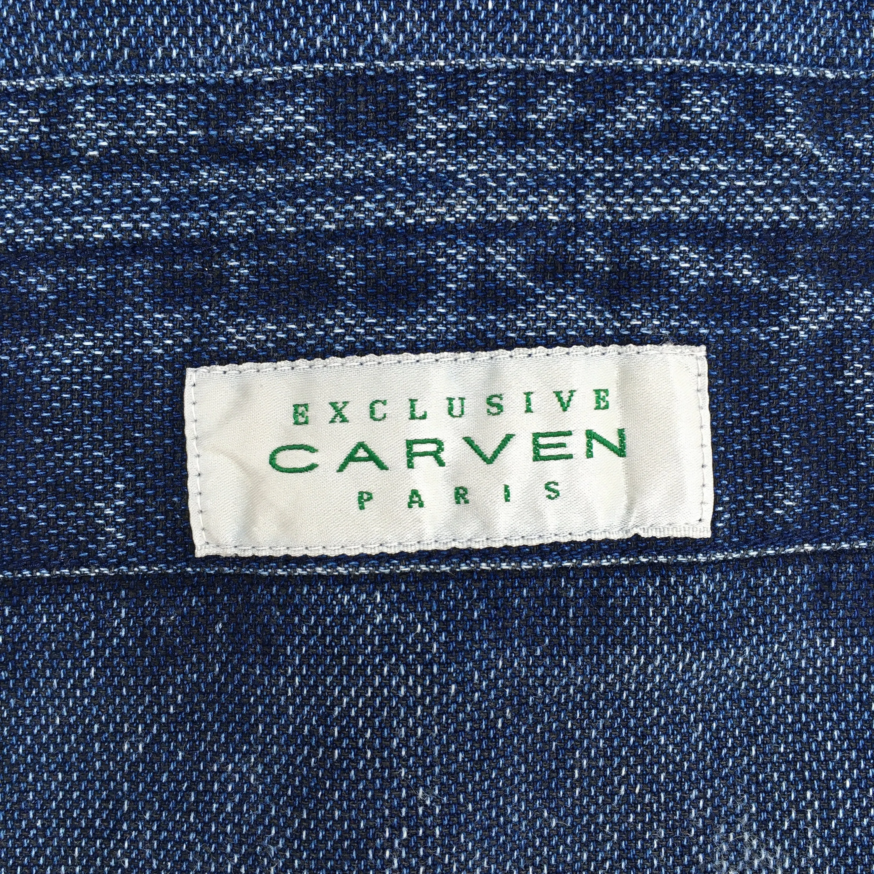 Carven Paris Jeans Indigo Blue Denim Vest Jacket Medium