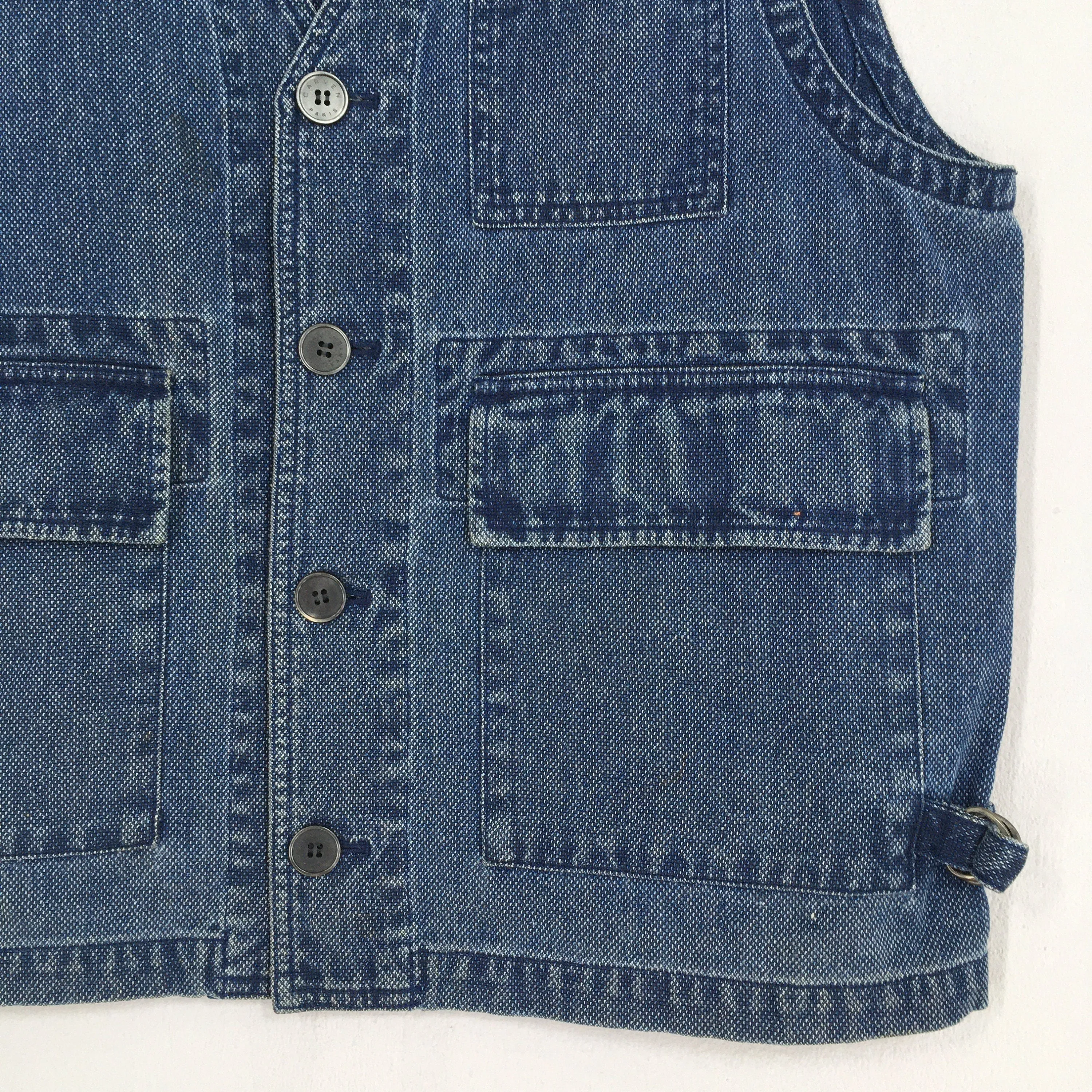Carven Paris Jeans Indigo Blue Denim Vest Jacket Medium