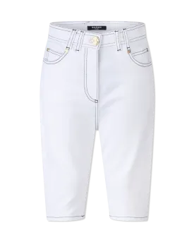 Contrast-Stitch Denim Bermuda Shorts