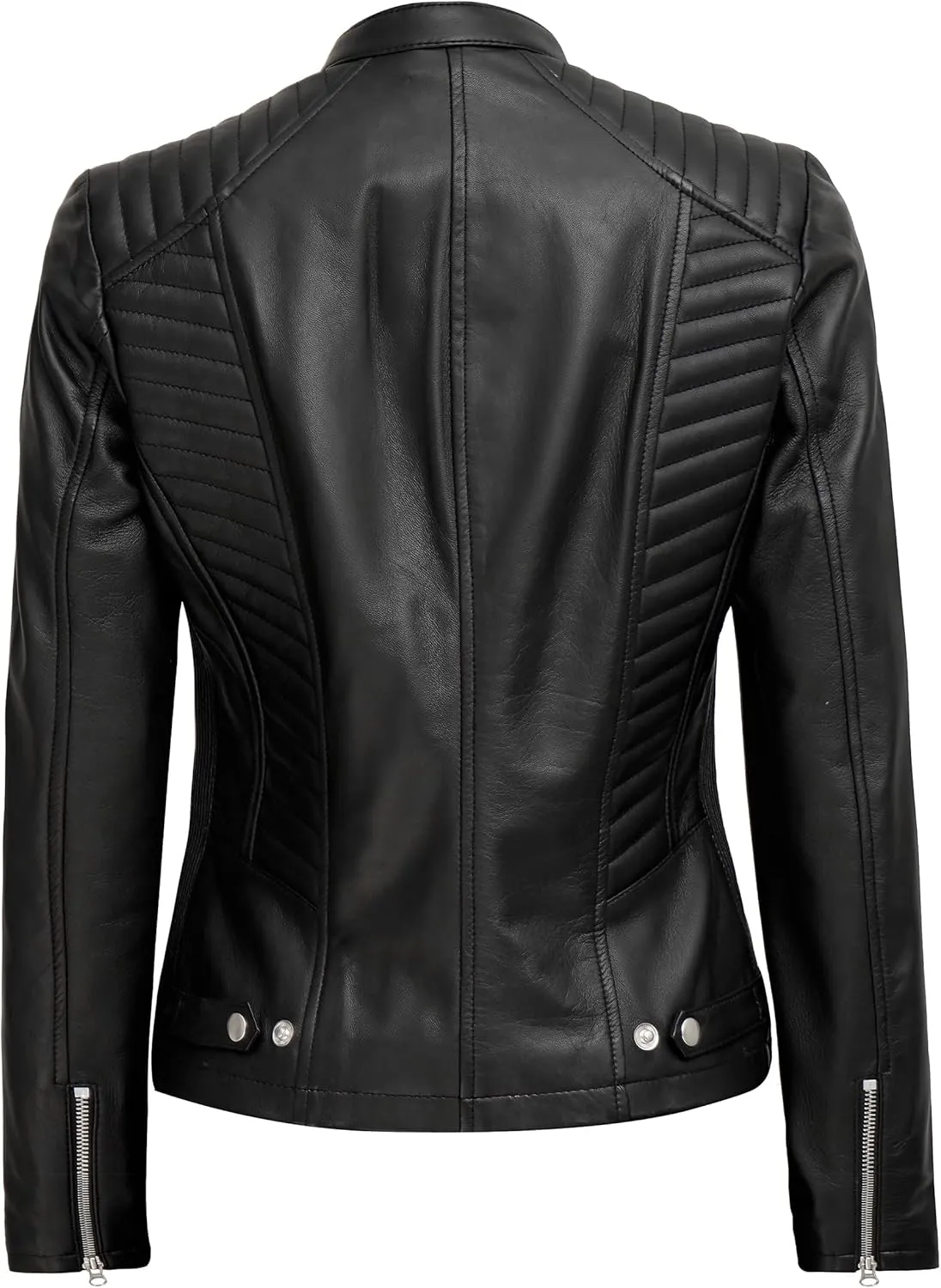 Decrum Leather Jacket Women - Casual Real Lambskin Womens Leather Jacket