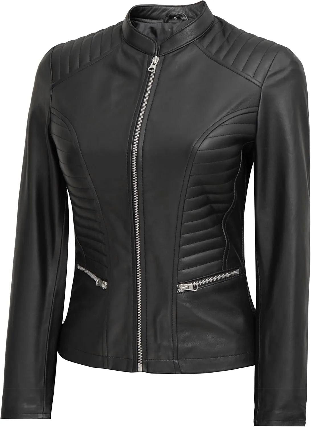 Decrum Leather Jacket Women - Casual Real Lambskin Womens Leather Jacket