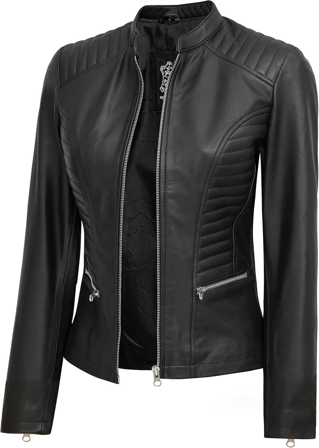 Decrum Leather Jacket Women - Casual Real Lambskin Womens Leather Jacket
