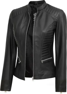 Decrum Leather Jacket Women - Casual Real Lambskin Womens Leather Jacket