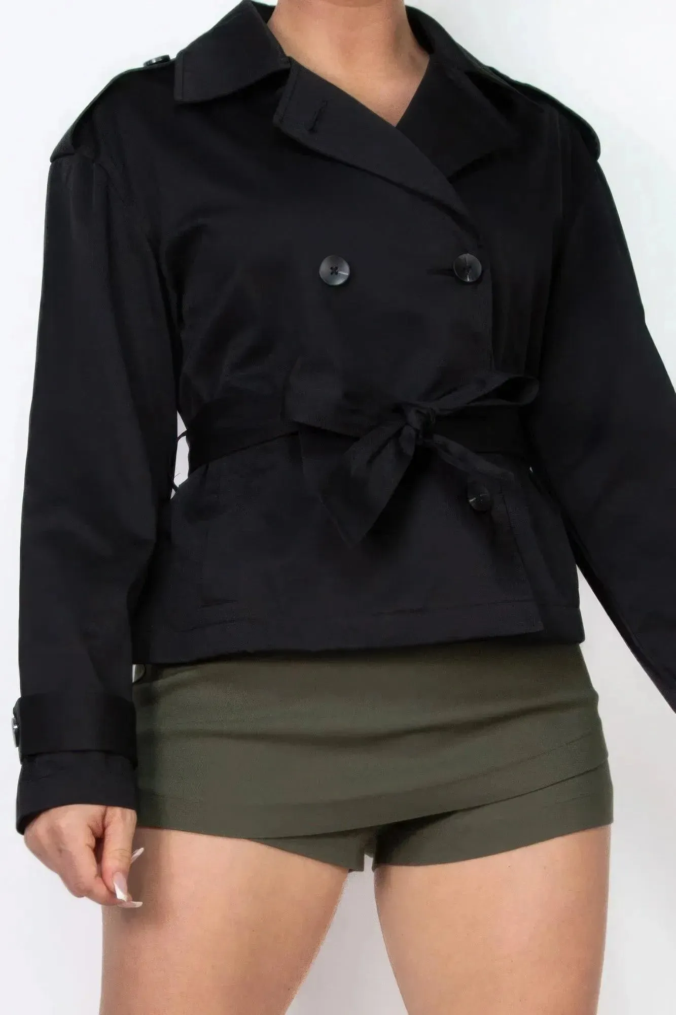 Double-breasted Waist-tie Trench Coat