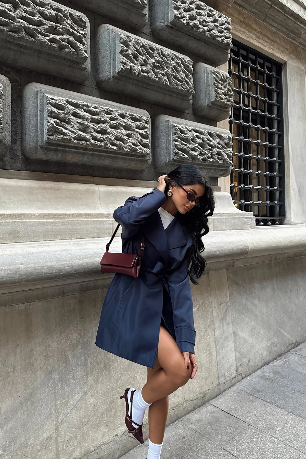 EYY Women Navy Osanna Trench Coat - Troisdorf