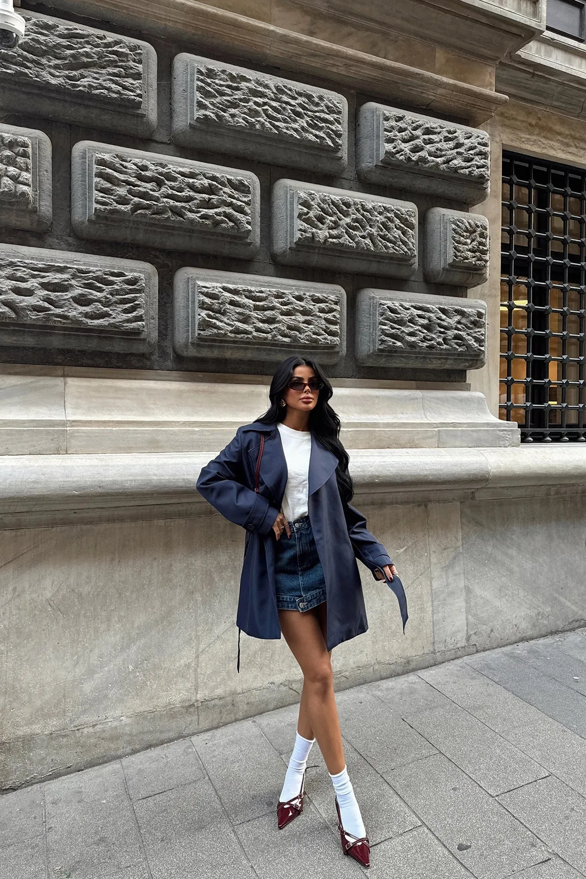 EYY Women Navy Osanna Trench Coat - Troisdorf