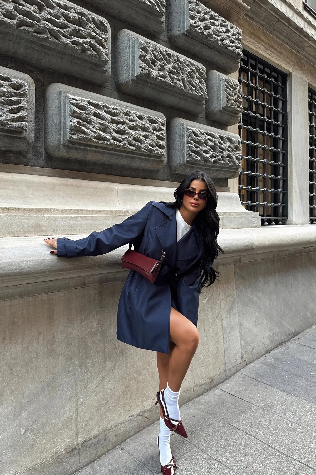 EYY Women Navy Osanna Trench Coat - Troisdorf