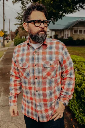 Fiction Romance Work Shirt- Red Twill Check (SC29365)