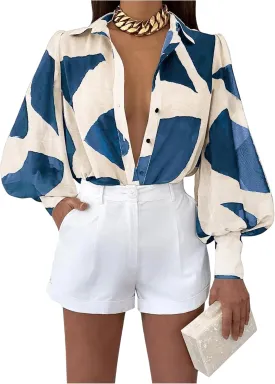 Floerns Women's Button Down Sheer Chiffon Blouse Shirts Long Sleeve Collar See Through Blouse Tops