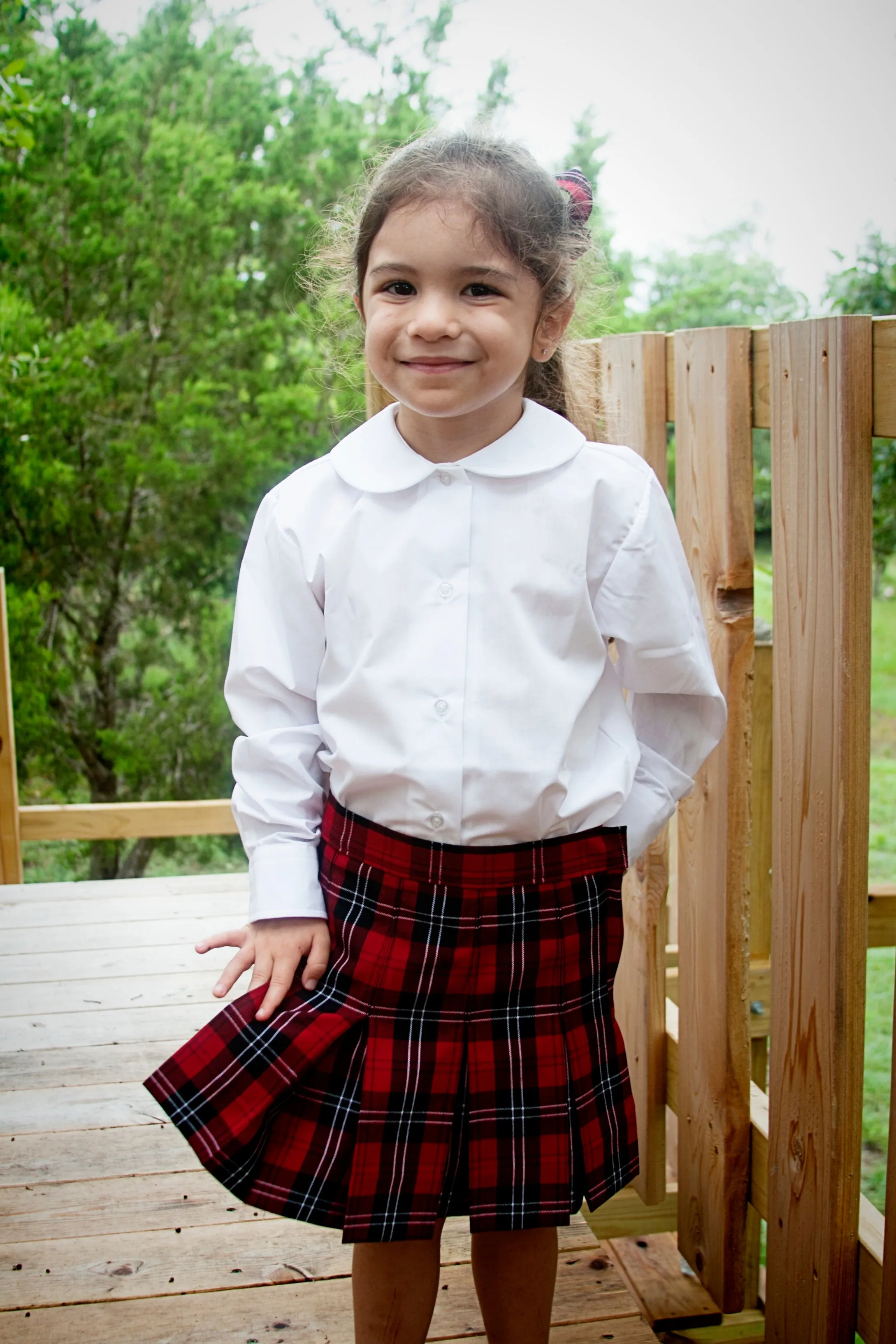 GIRLS/JUNIORS Box Pleat Skirt (Plaid)