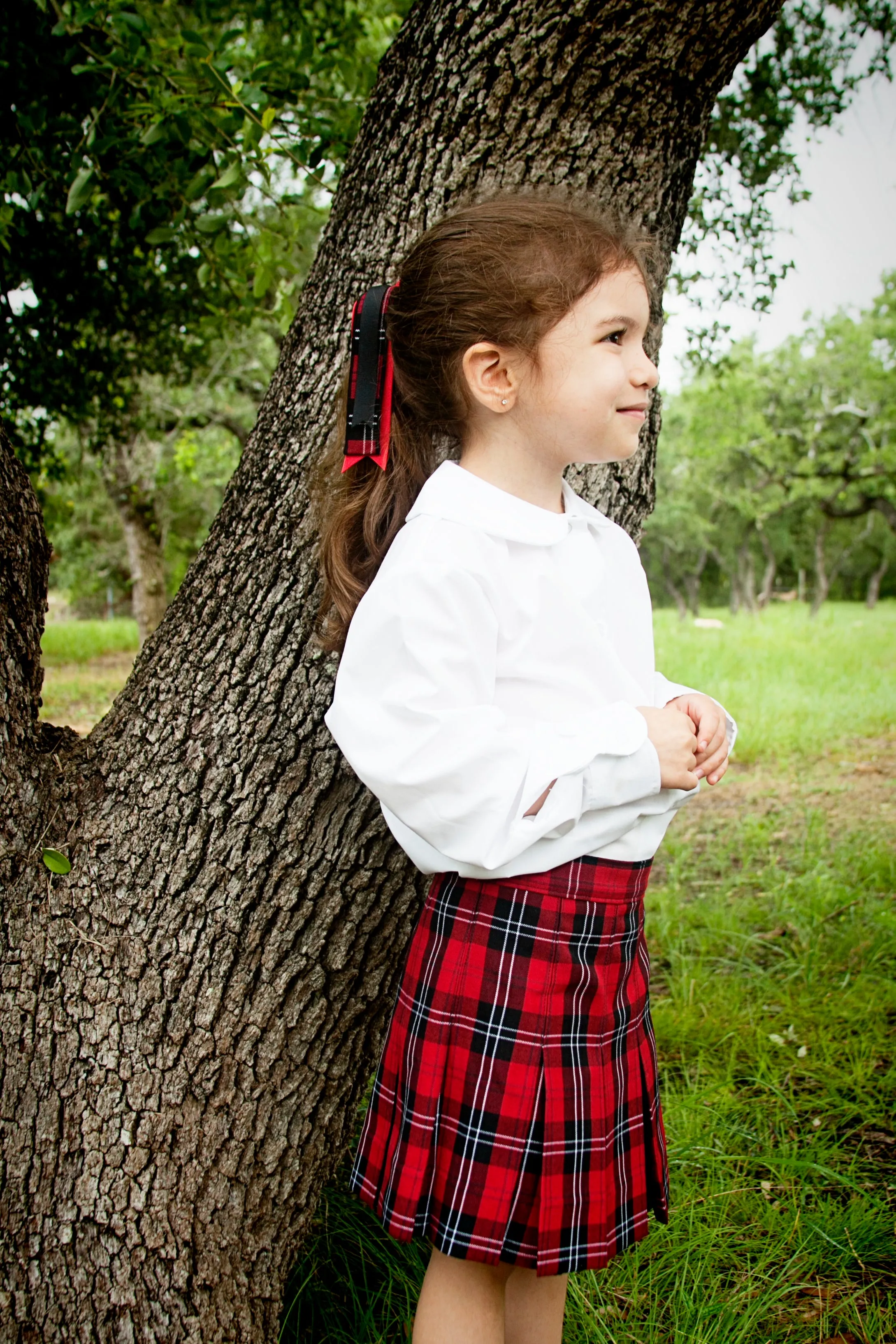 GIRLS/JUNIORS Box Pleat Skirt (Plaid)