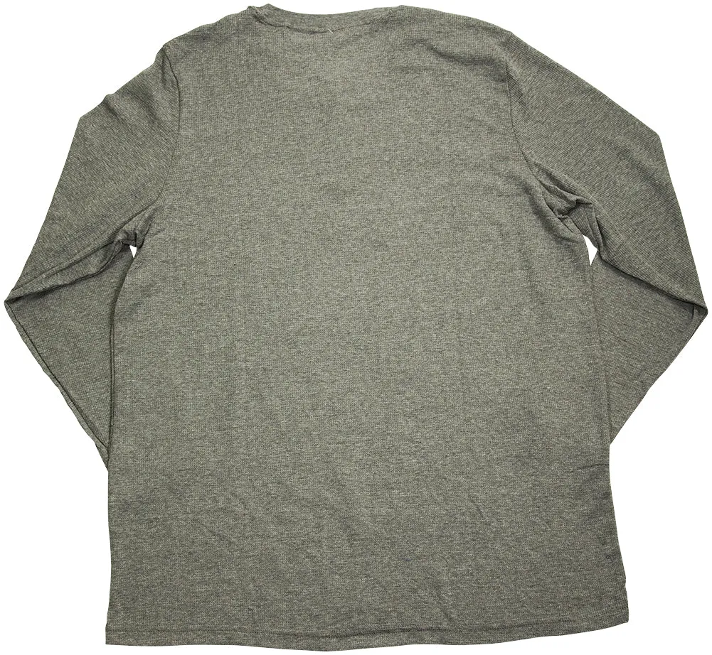 Hanes - Big Men's Ultimate Waffle Thermal Henley Sleep Lounge Top