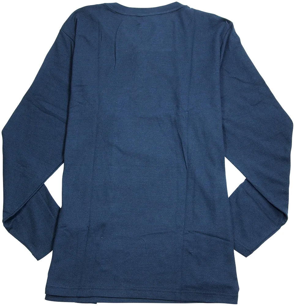 Hanes - Big Men's Ultimate Waffle Thermal Henley Sleep Lounge Top