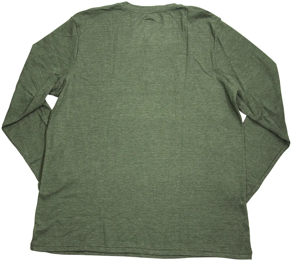 Hanes - Big Men's Ultimate Waffle Thermal Henley Sleep Lounge Top