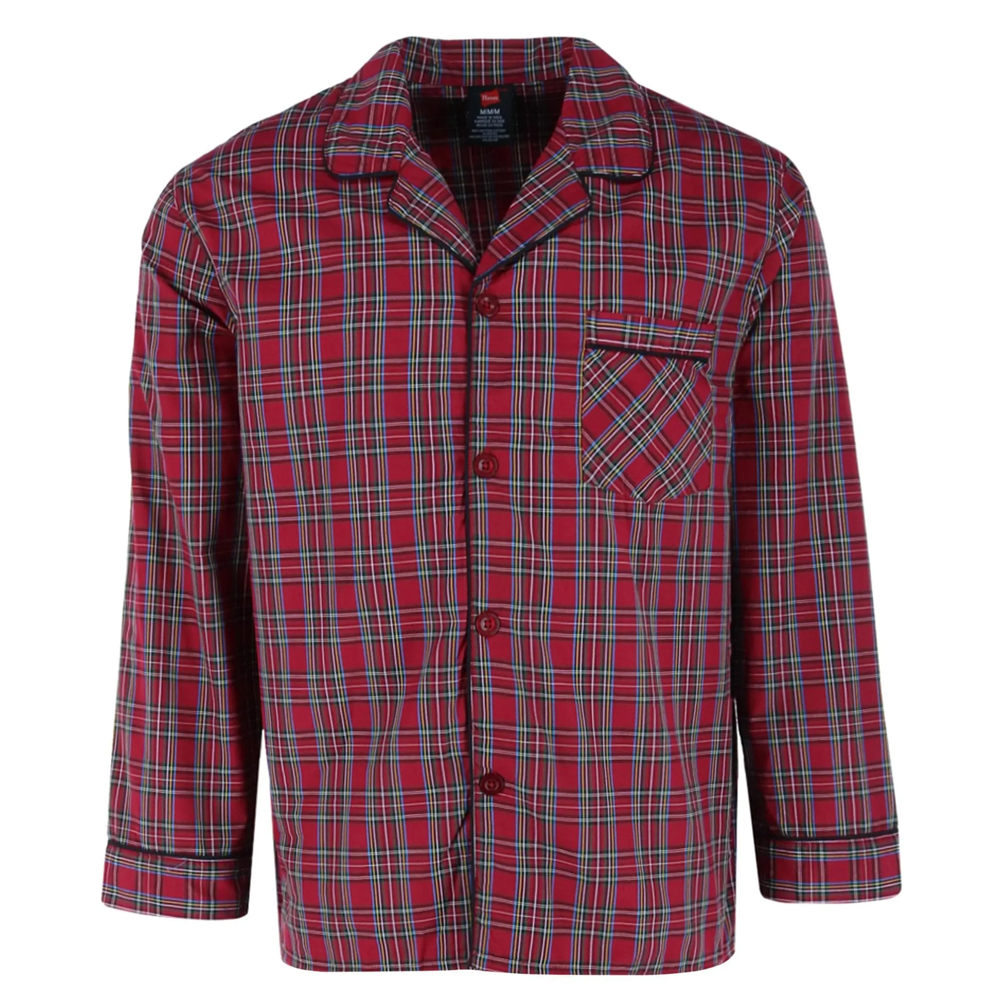 Hanes Men's Big & Tall Broadcloth Long Sleeve Pajama Set
