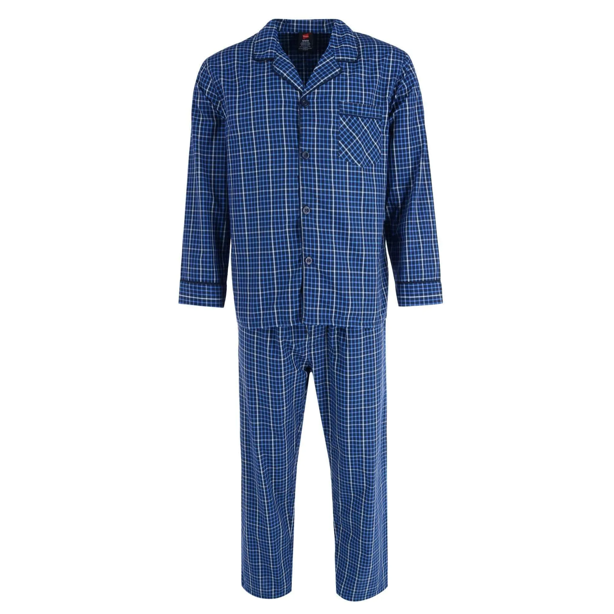 Hanes Men's Big & Tall Broadcloth Long Sleeve Pajama Set