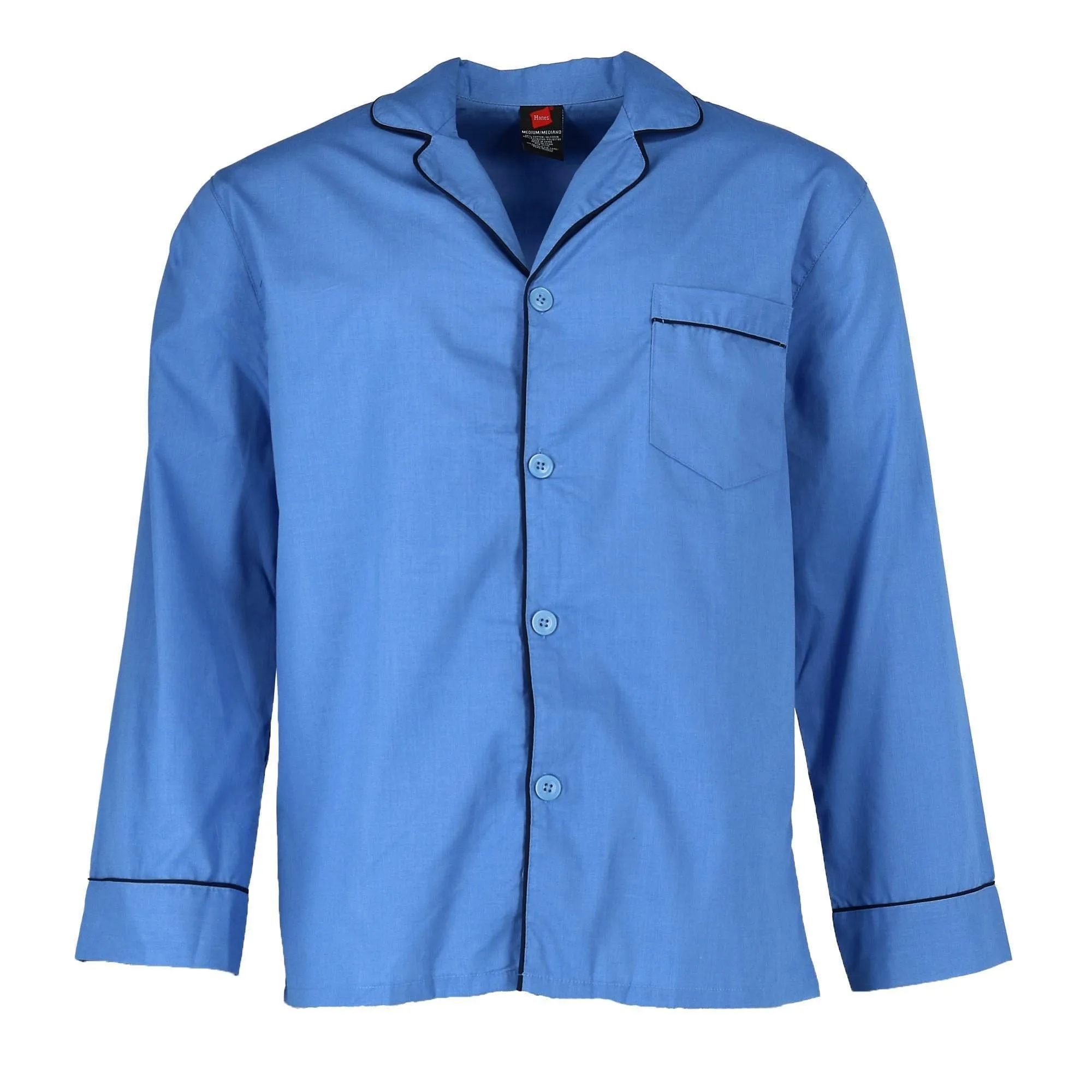 Hanes Men's Broadcloth Long Sleeve Pajama Set