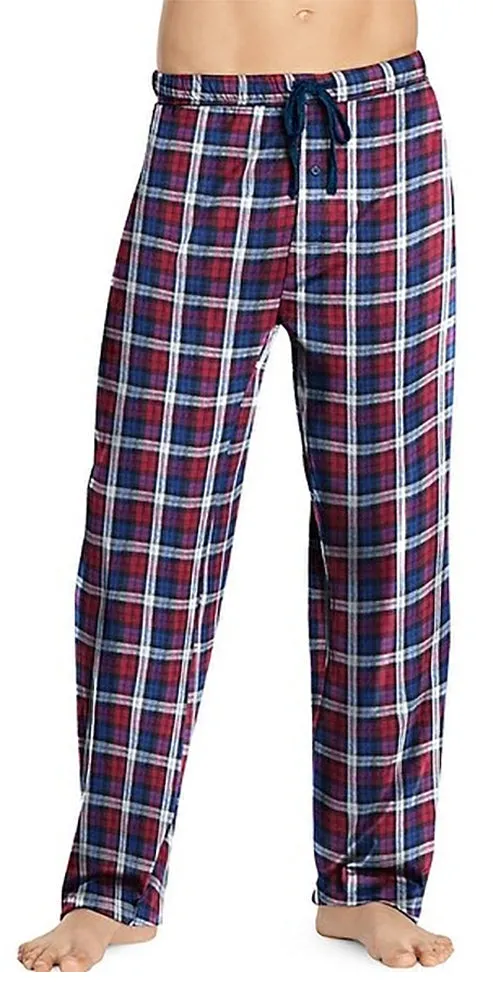 Hanes Mens Plaid Woven Blend Lounge Pajama Sleep Pant