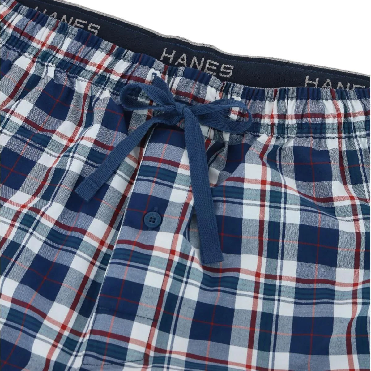 Hanes Men's Woven Cotton Pajama Sleep Shorts (Pack of 2)