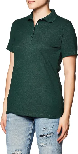 Hanes Short Sleeve Pique Shirt, Four-Button Midweight Polo for Women