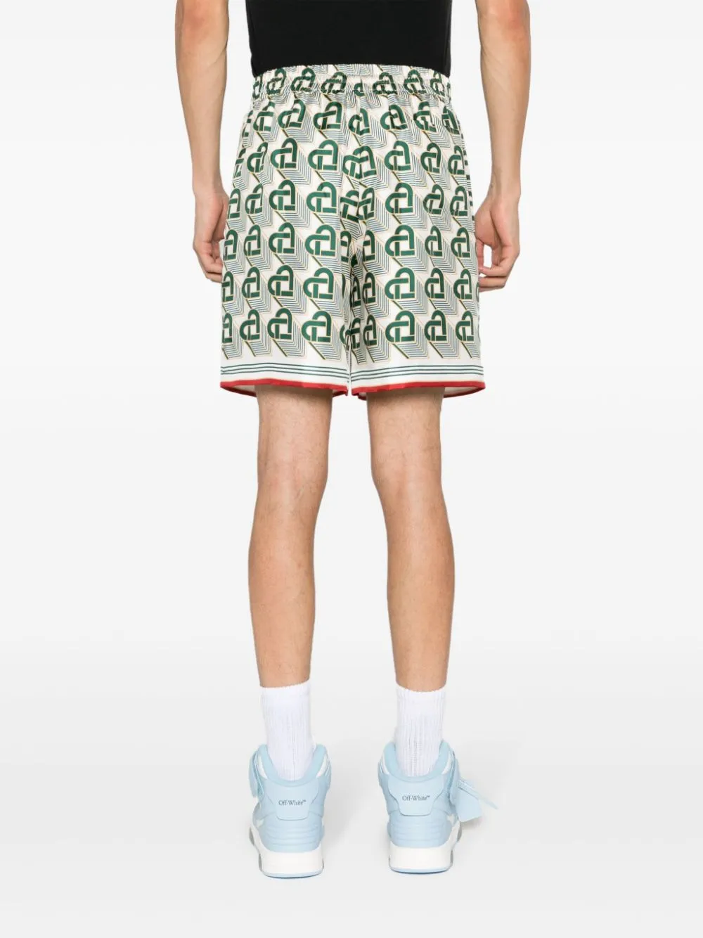 Heart Monogram silk shorts