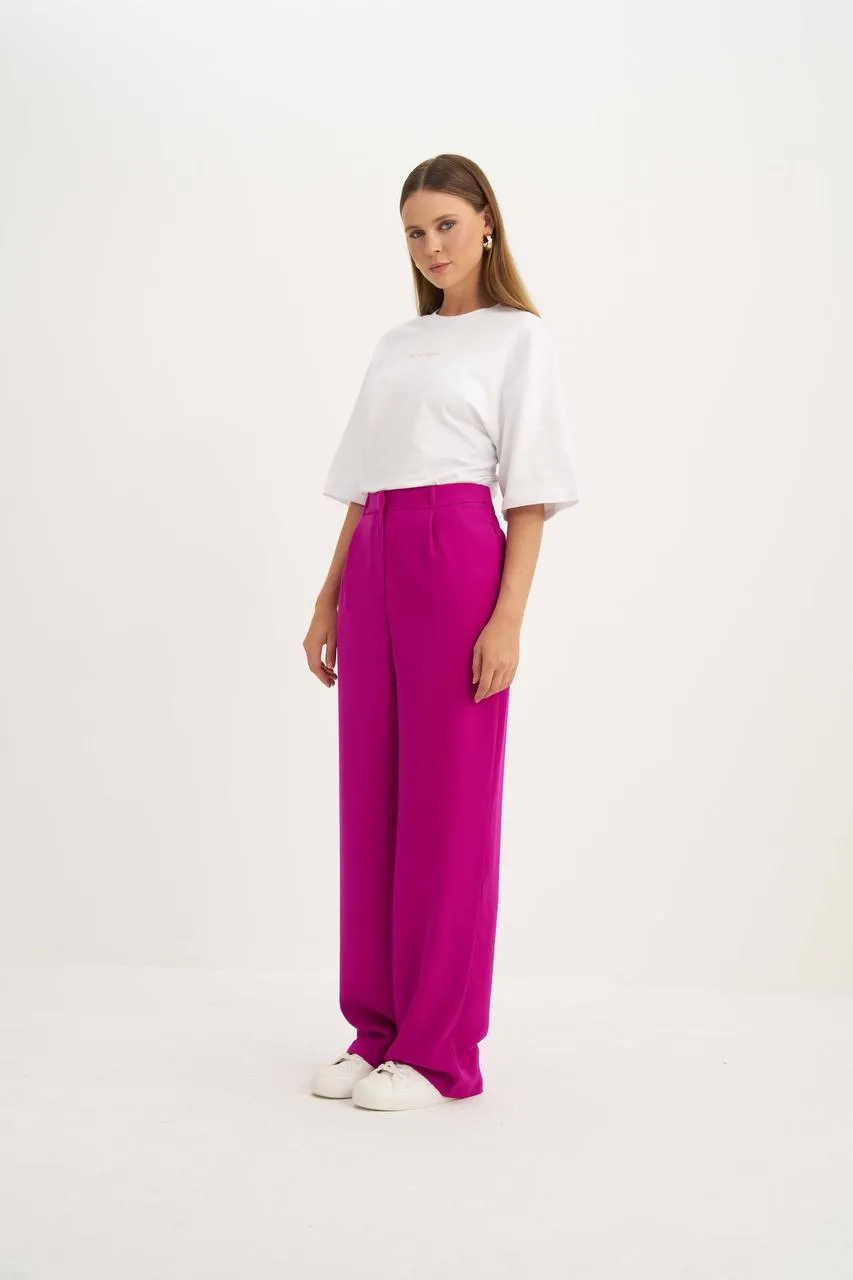 High waist palazzo fuchsia