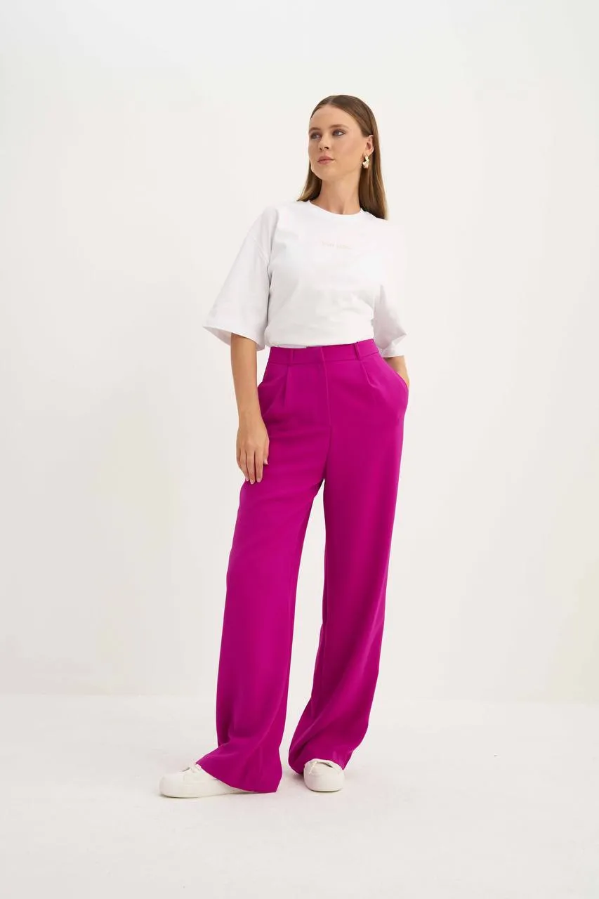 High waist palazzo fuchsia