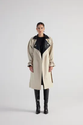 HLLY Women Cloak Trenchcoat Beige - Oak Park