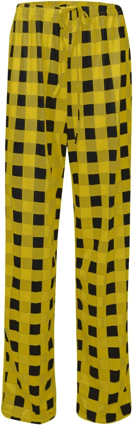 Ladies Drawstring Plaid Printed Casual Dressy Loose Fit Fashion Pants
