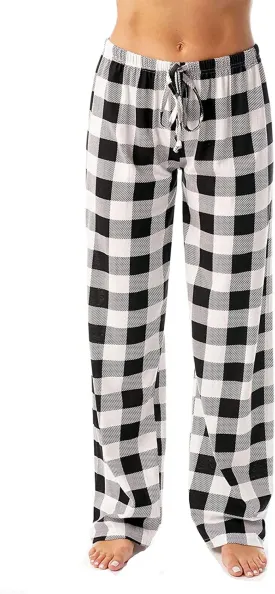 Ladies Drawstring Plaid Printed Casual Dressy Loose Fit Fashion Pants