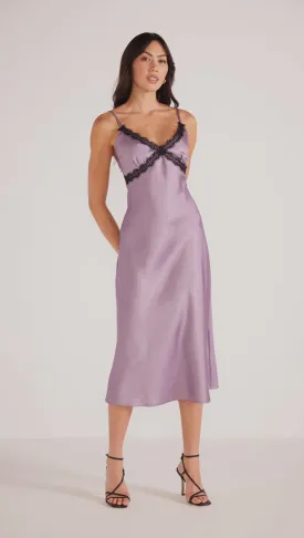 Lillian Lace Trim Midi Dress